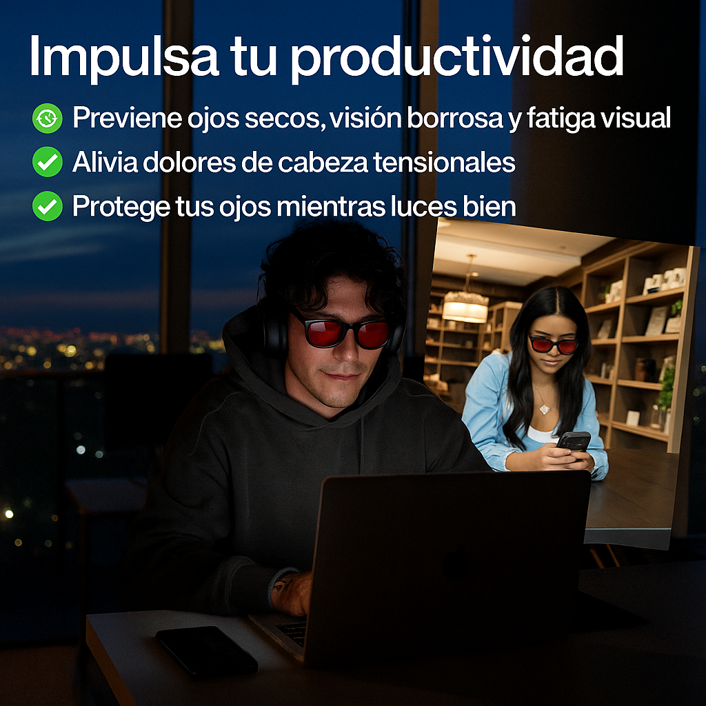 FLOW® | Lentes Rojos Anti Luz Azul UNISEX