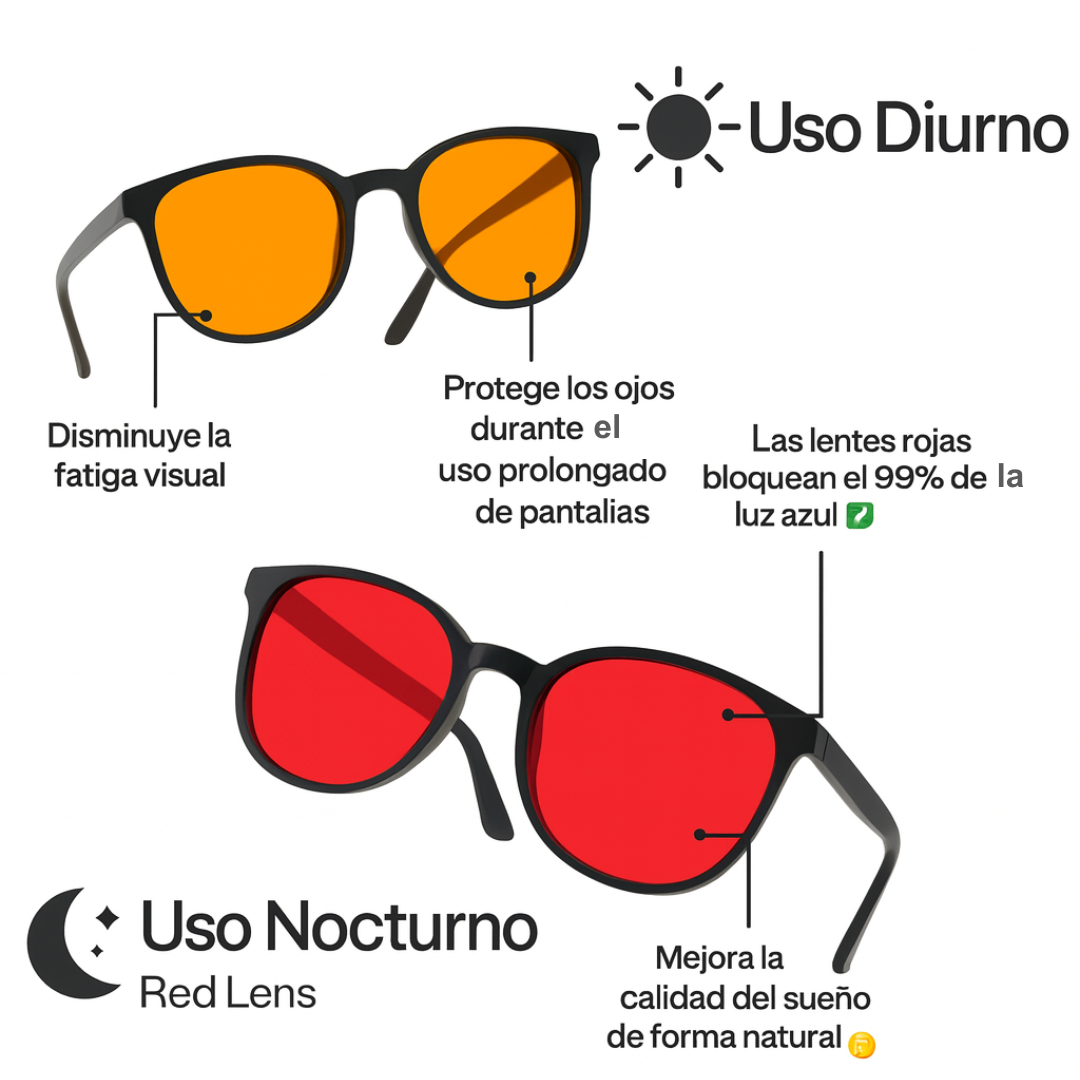 FLOW® | Lentes Rojos Anti Luz Azul UNISEX